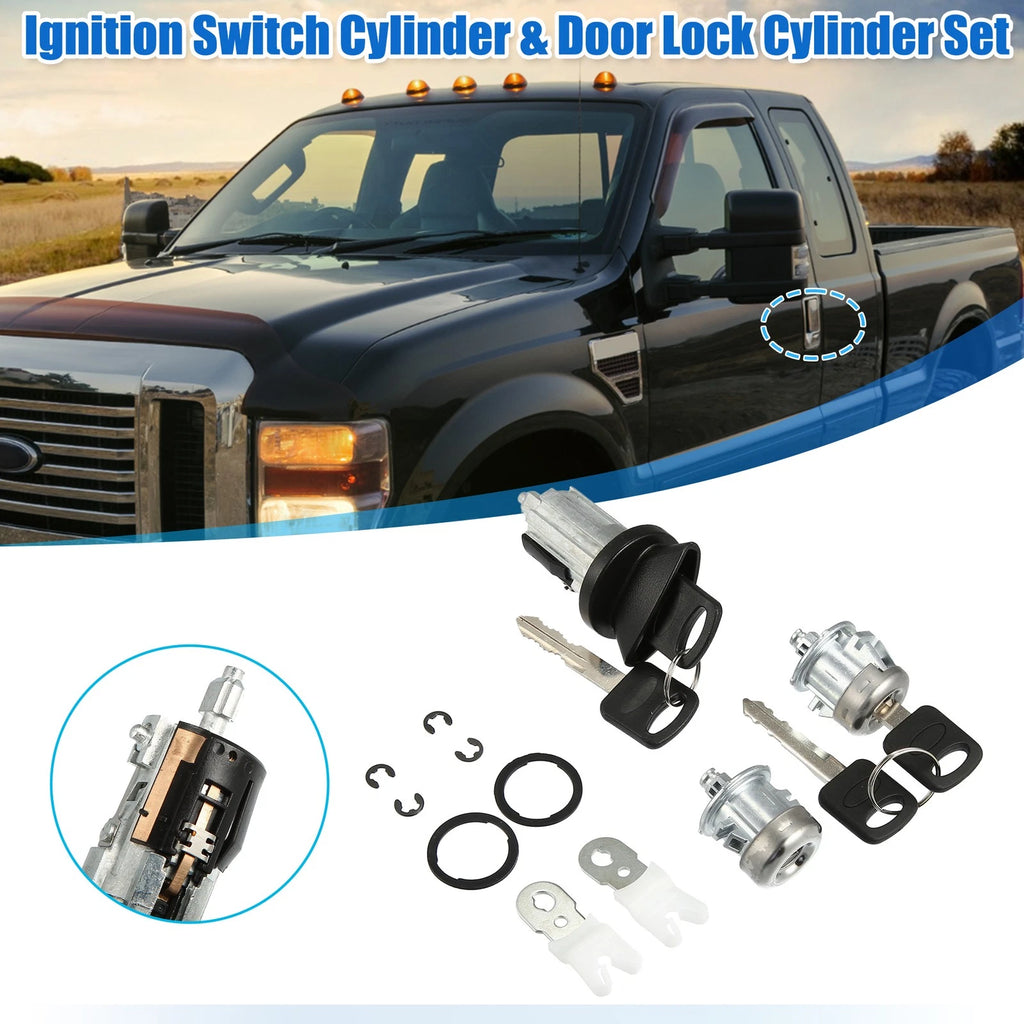 Door Lock Cylinders & Ignition Switch w/ Keys for Ford (1L3Z-11582-A)
