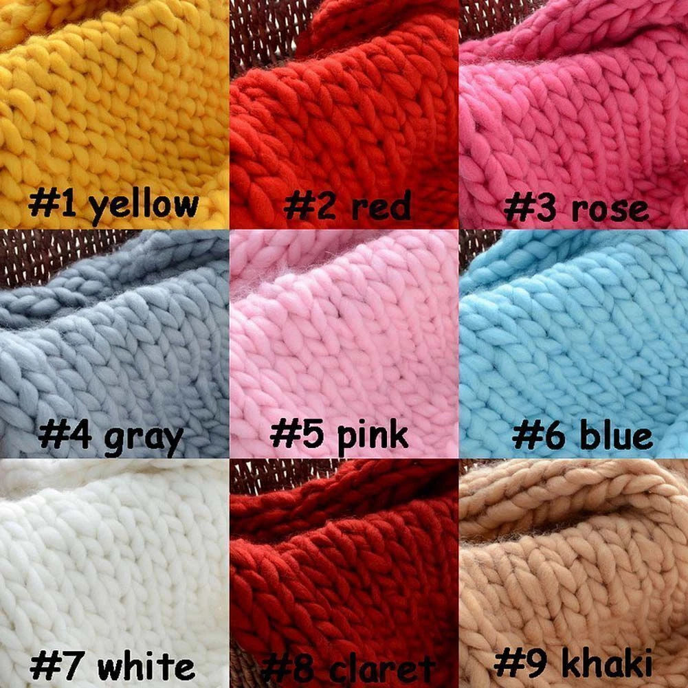 Chunky Knitted Thick Blanket for Sofa (Winter Warm Hand Yarn Merino)