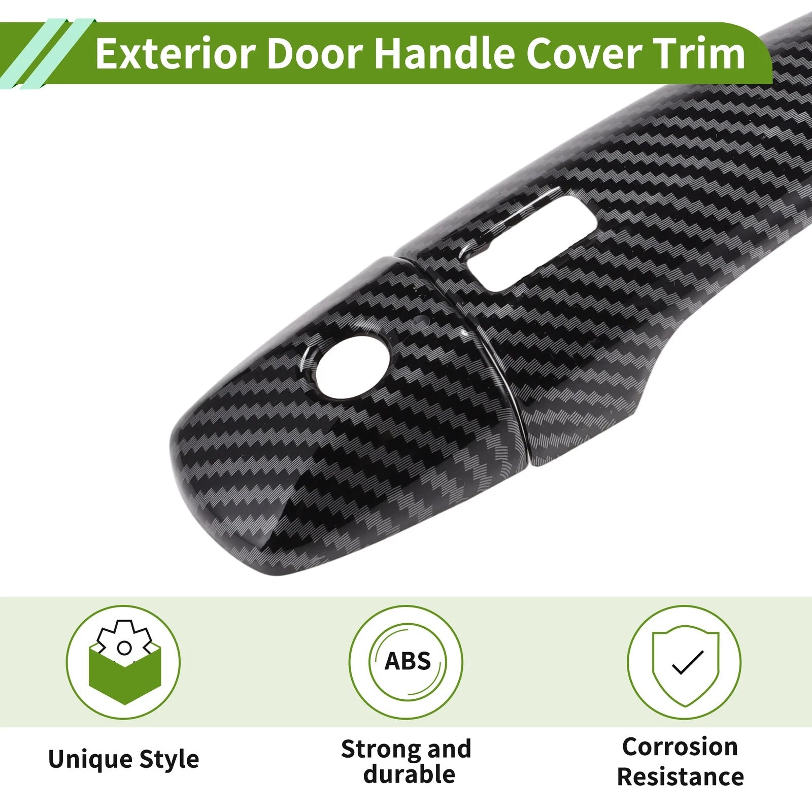 Exterior Door Handle Cover Trim for Nissan Sentra Sedan (2020–2022) Carbon Fiber Black