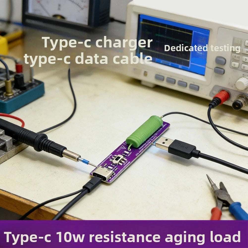 Type-C PD Resistive Load Tester for Power Supply Stability Tests