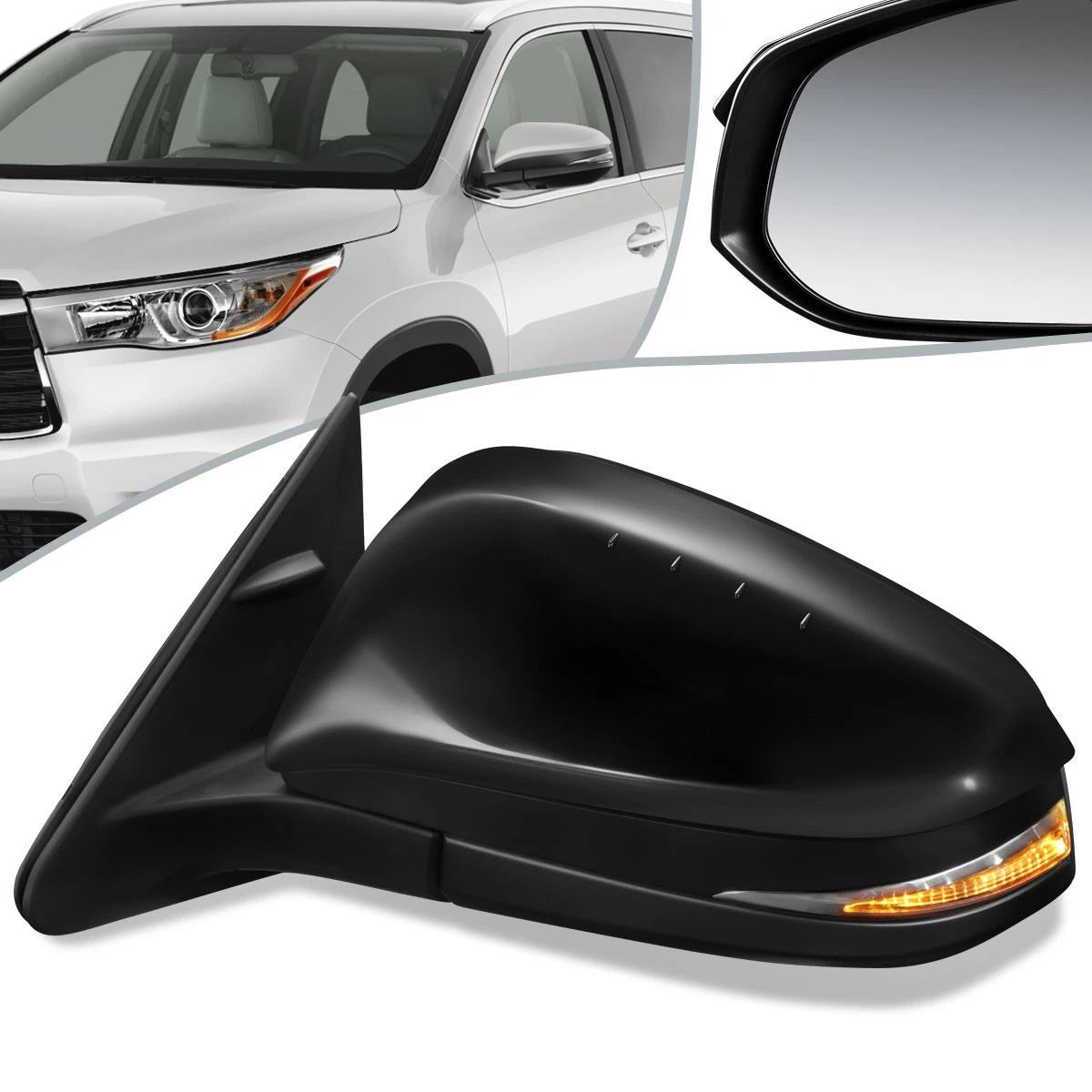 Power+Turn Signal Side Door Mirror for Toyota Highlander (2014–2017) TO1320319