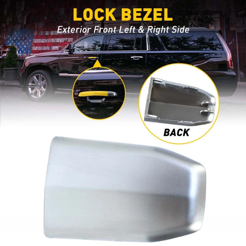 Chrome Front Door Handle Cylinder Lock Cover for Cadillac ESV Escalade (2015–2019)