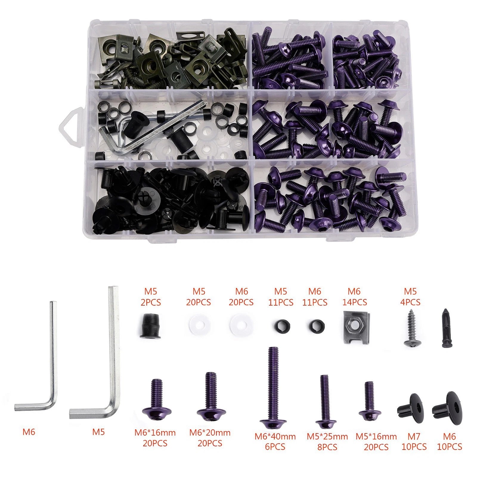 Set of 4 M6 Screws & Clips for