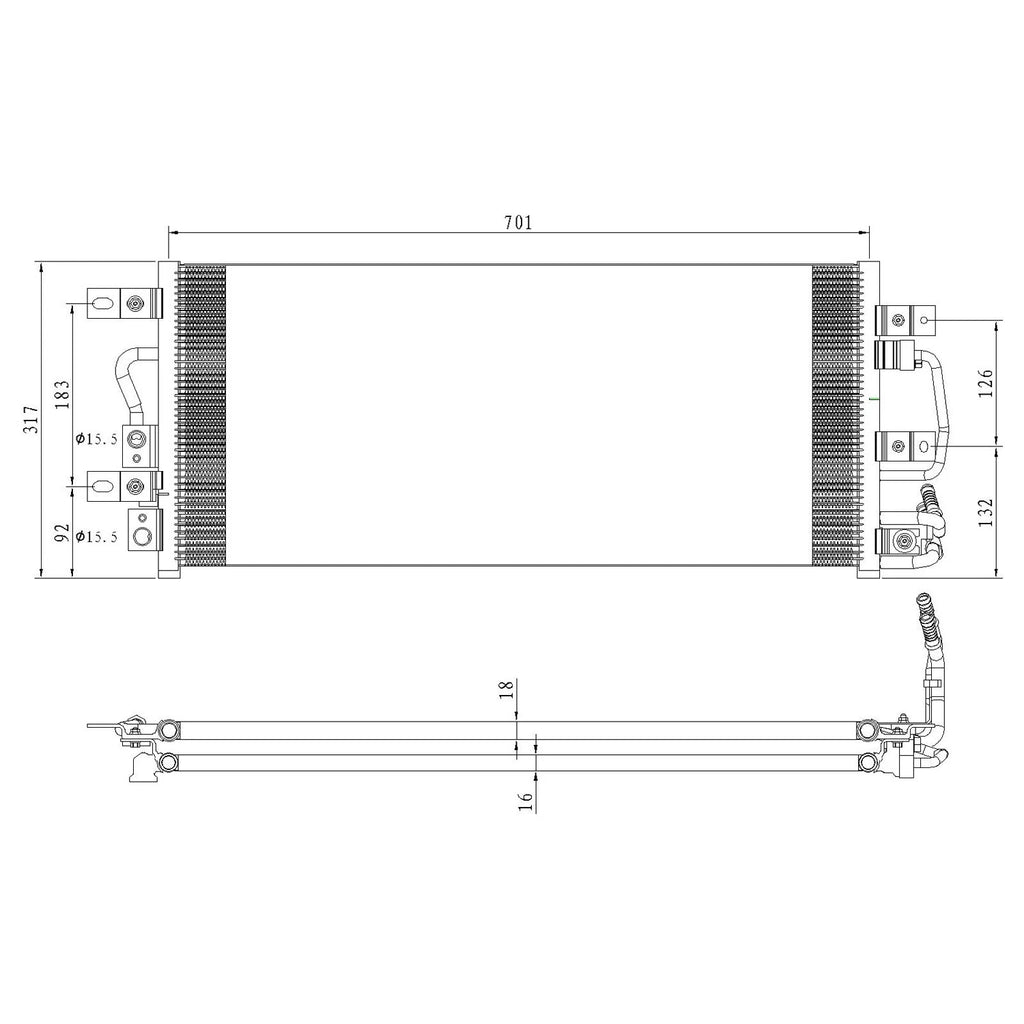 Replacement A/C Condenser w/Transmission Cooler (See compatibility Chart)