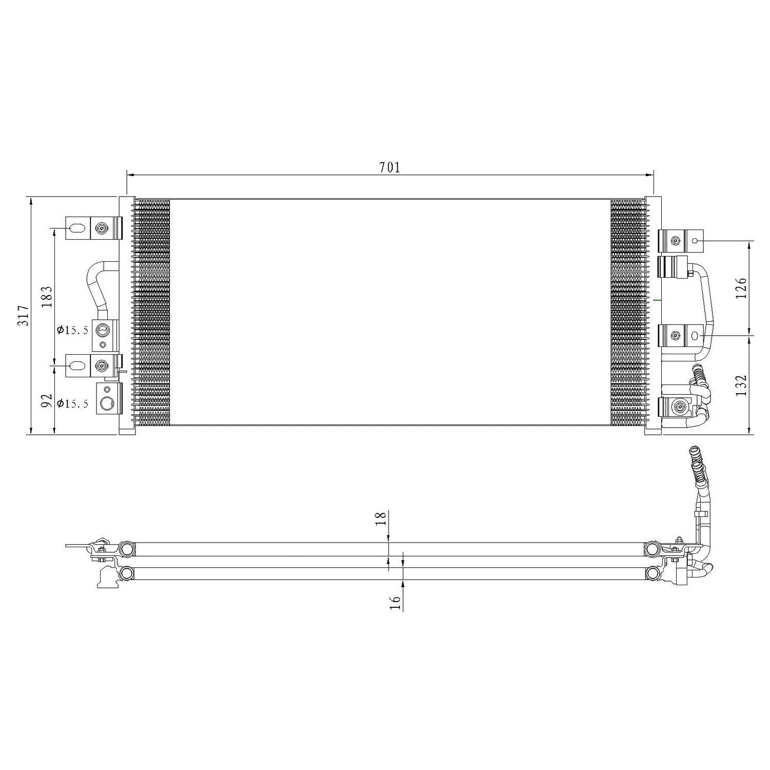 Replacement A/C Condenser w/Transmission Cooler (See compatibility Chart)