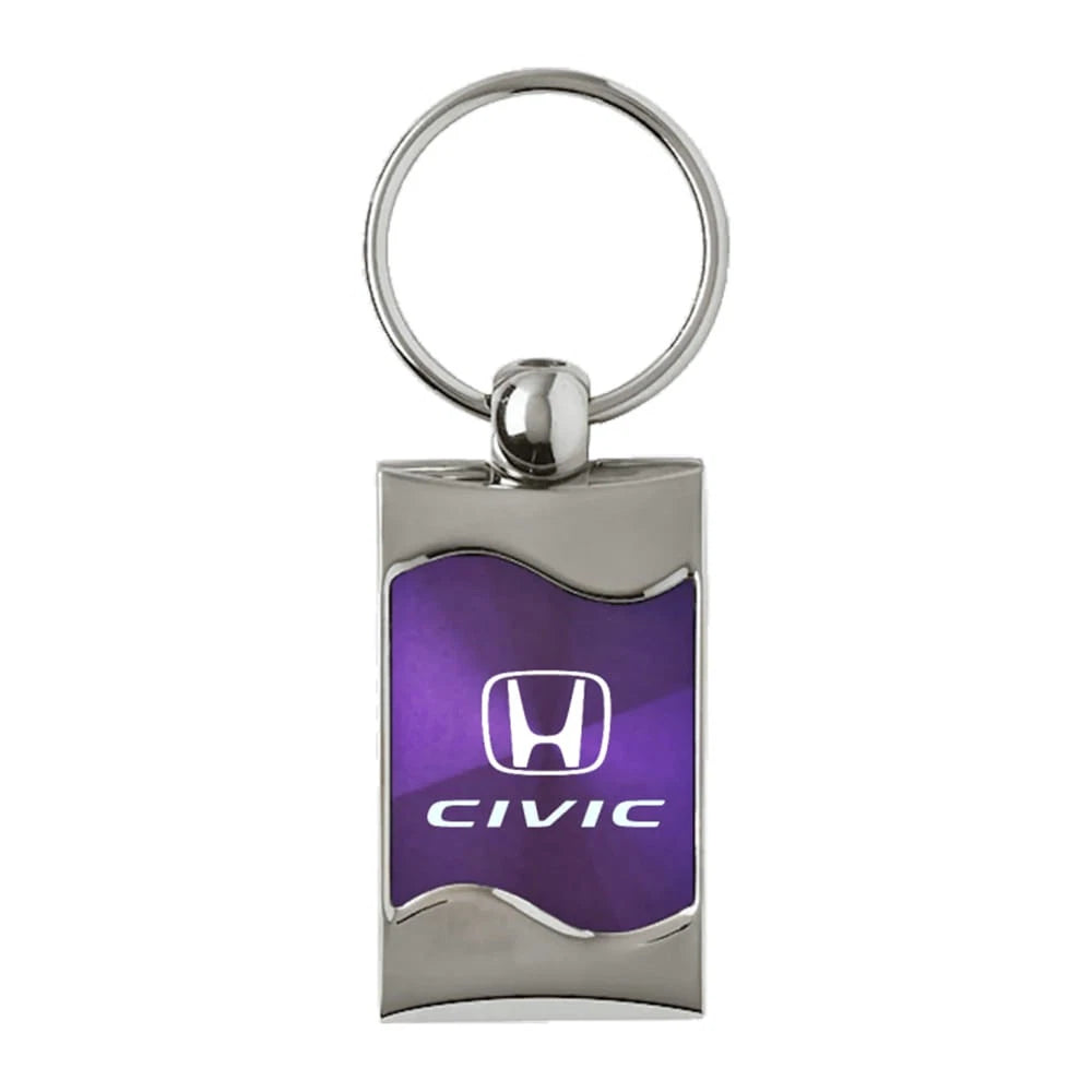 Purple Rectangular Wave Keychain - Officially Licensed for Honda Civic