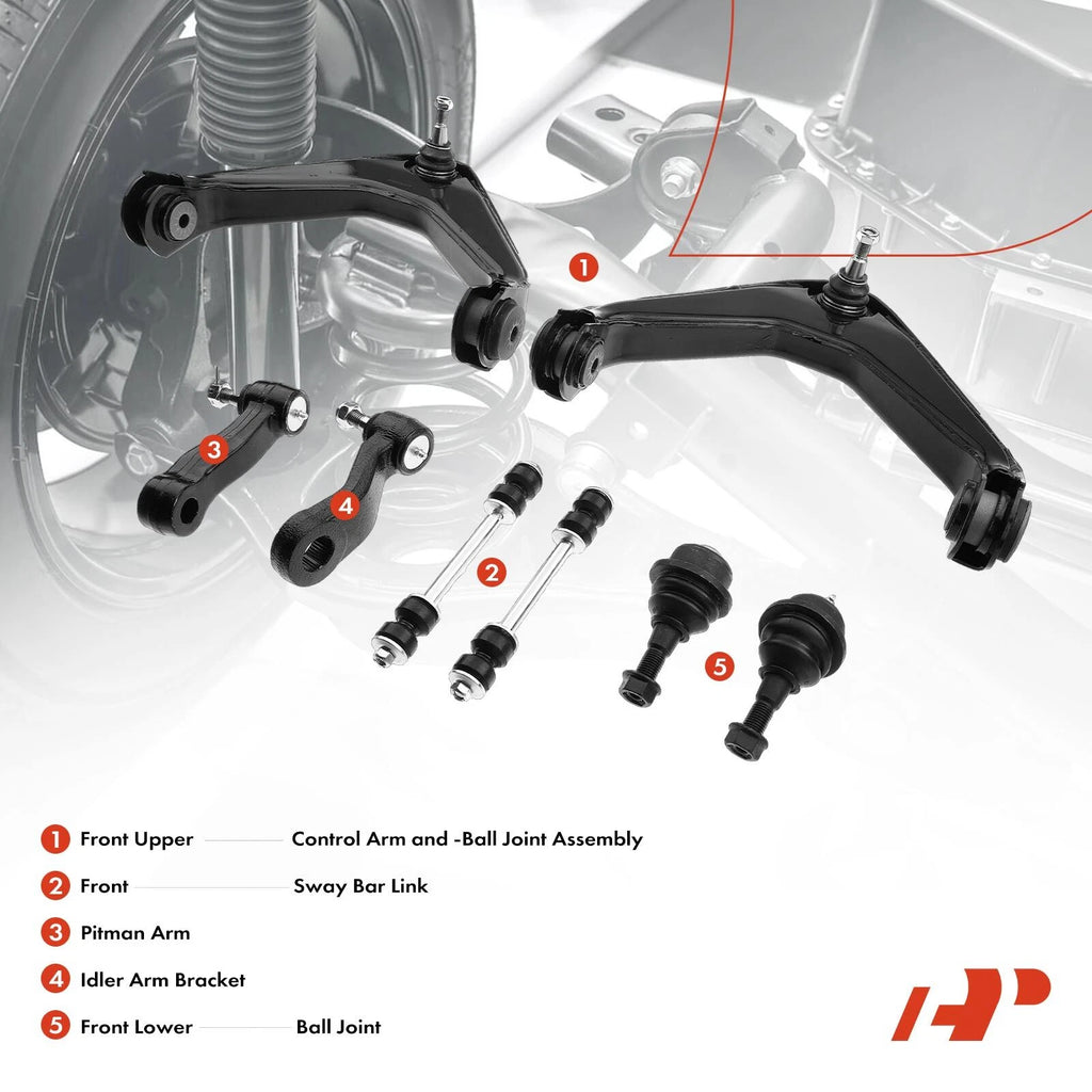 8x Front Upper Control Arm Ball Joint Sway Bar for Chevy GMC Hummer