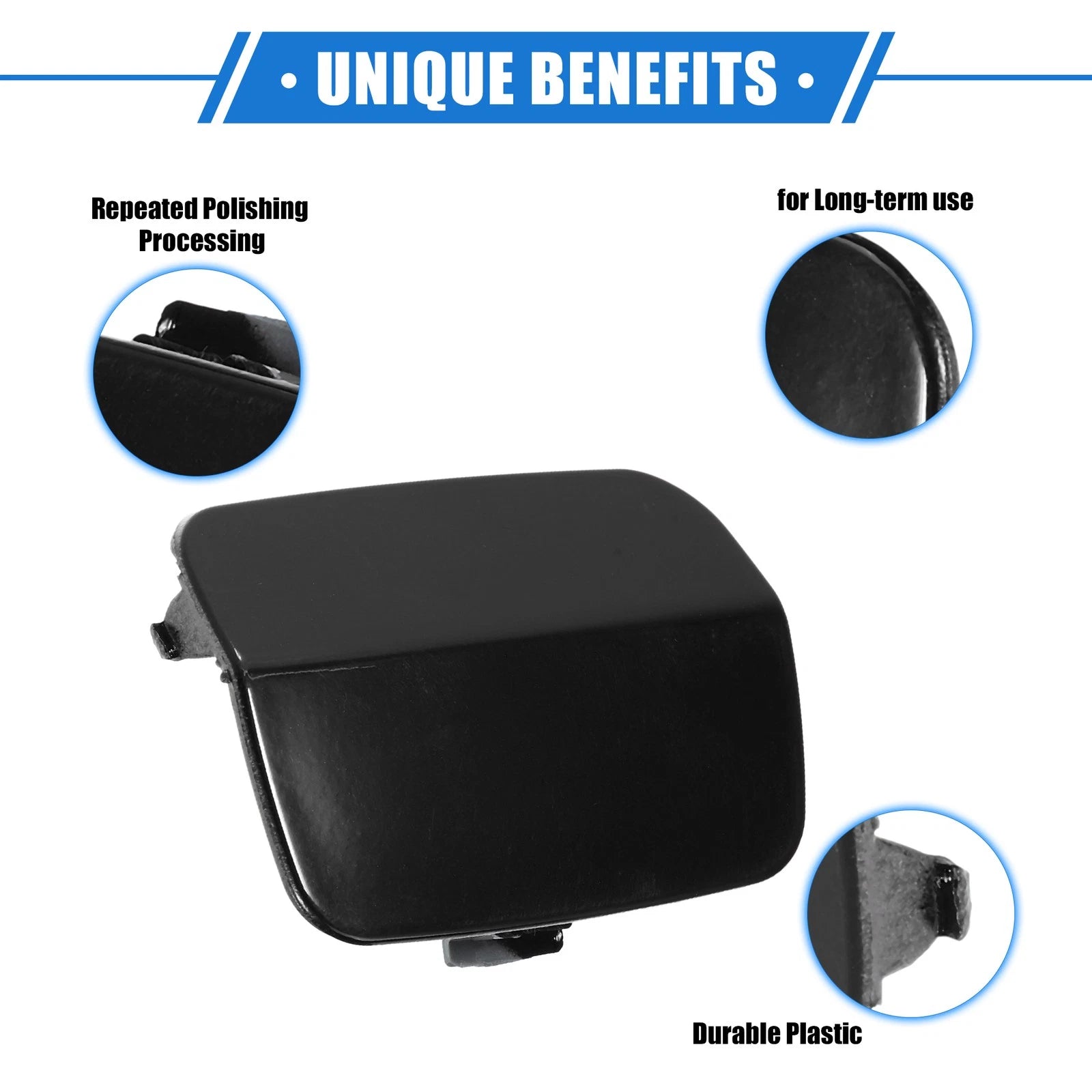 Tow Hook Eye Hole Cover Cap for BMW 3-Series E92 (2007–2010) Black Rear Right