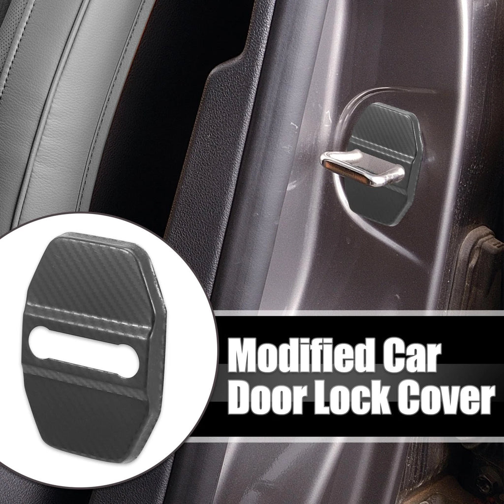 Set of 4 Car Door Lock Latches Cover Protector for Dodge Charger (2016–2021) Black & Gray