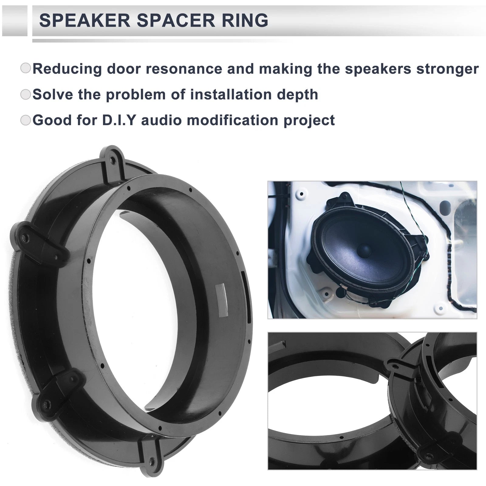 Set of 2 Speaker Spacer Rings for Volkswagen 6.5" 