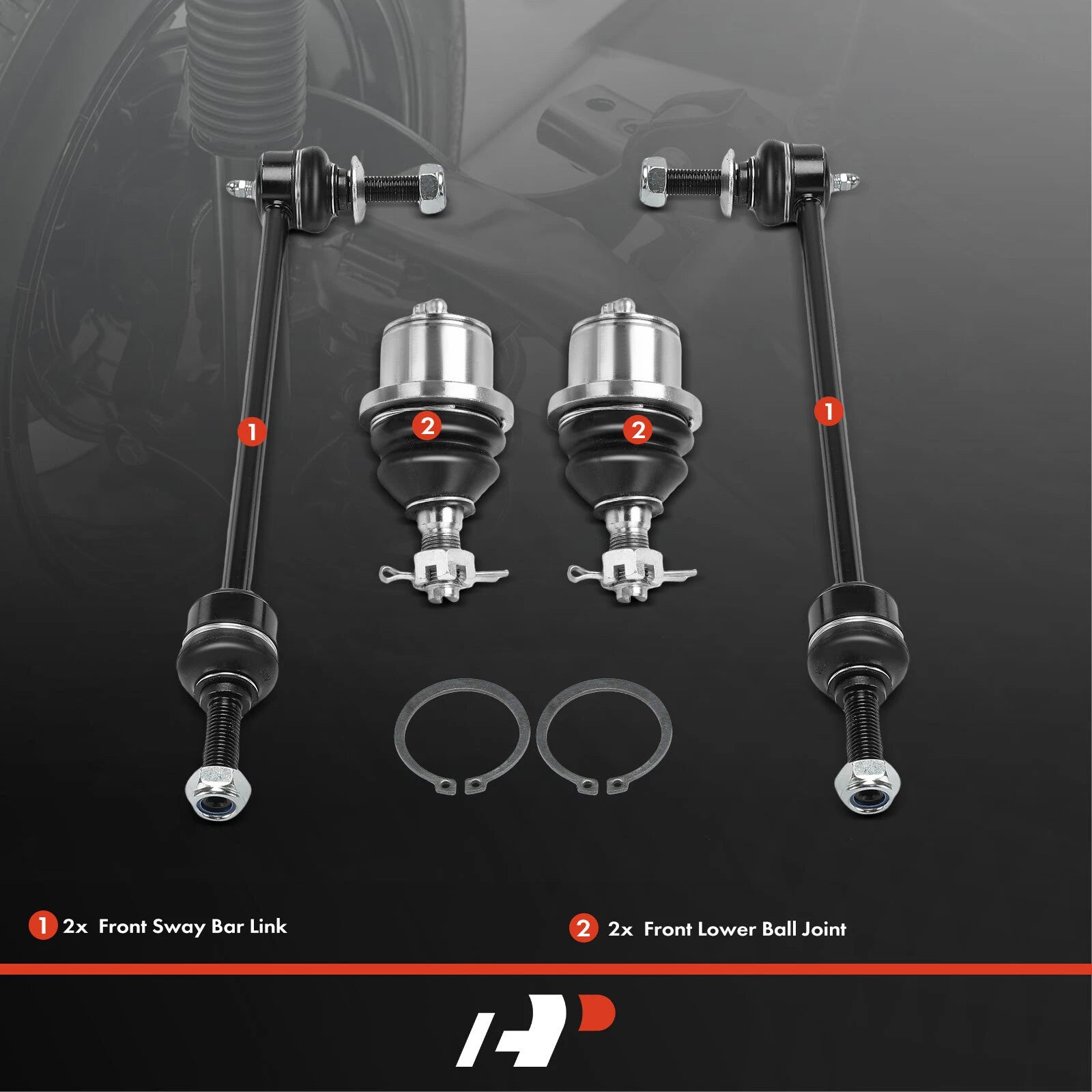 Set of 4 Front Side Sway Bar Ball Joints for Ford F-150 (2010–2014)