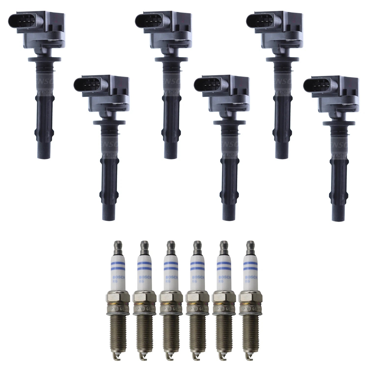 Set of 6 Ignition Coils & Spark Plugs for Mercedes C280 (203.054)