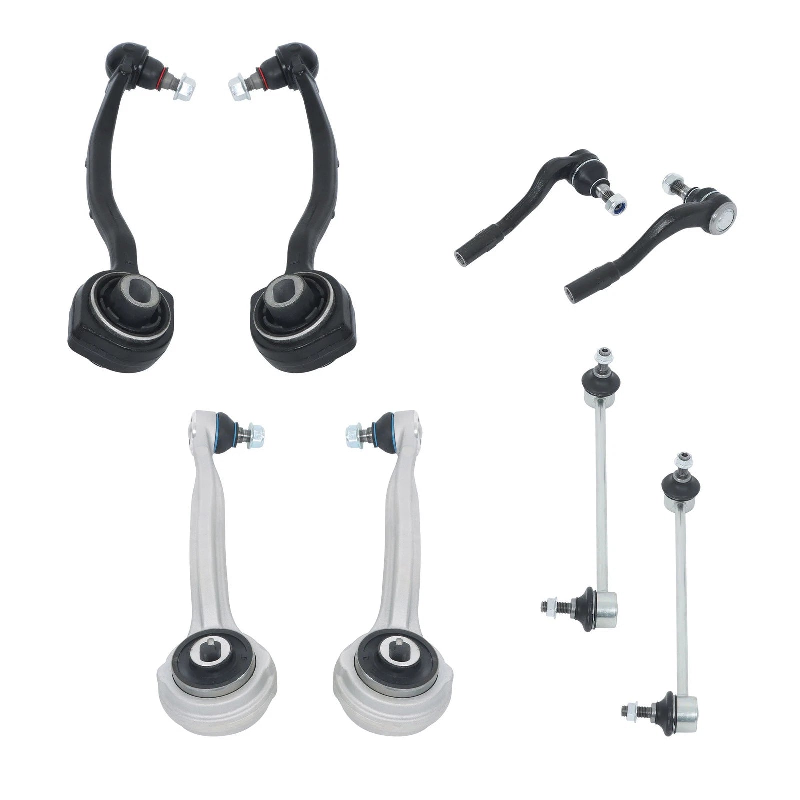 Set of 8 Front Control Arm Sway Bar Outer Tie Rod Ends for Mercedes-Benz CLK550 (2007–2009)