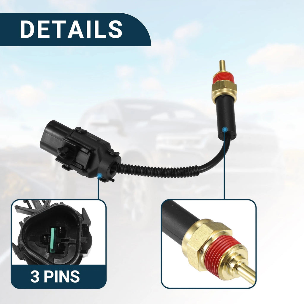 Coolant Temperature Sensor for Kia Spectra (2000–2009) 1Pcs Gold Tone