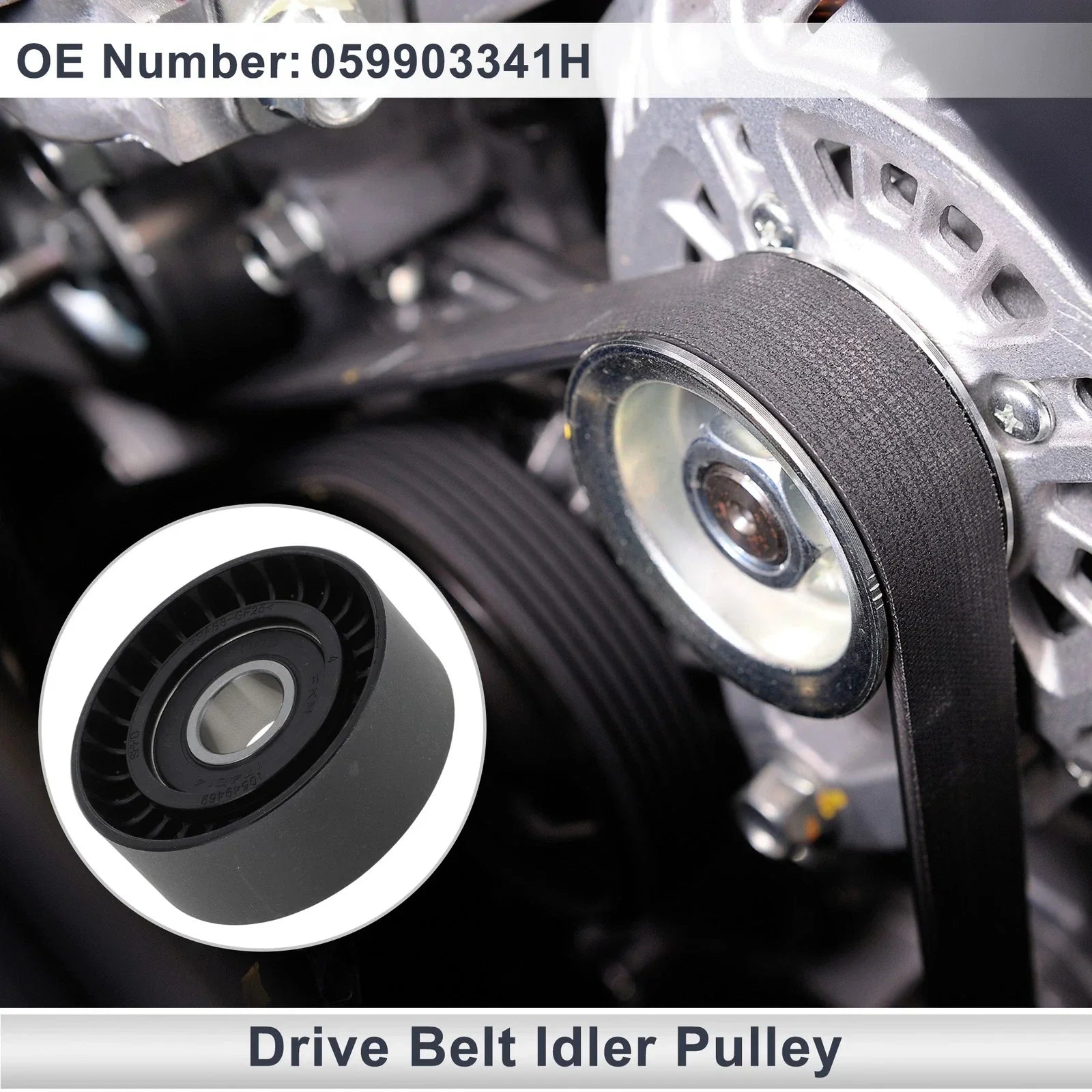 Drive Belt Idler Pulley for Porsche Cayenne (2010-2014) Black 1 x Piece
