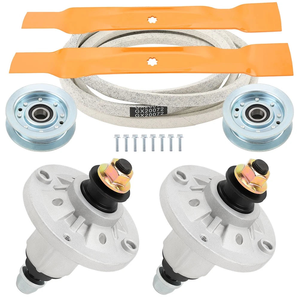 42" Deck Spindle & Pulley Blade & Belt for John Deere X110-X145 (2011–2018)