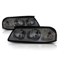 Smoked Housing Clear Corner Signal Headlight Lamps Pair for Chevy Impala (2000–2005)