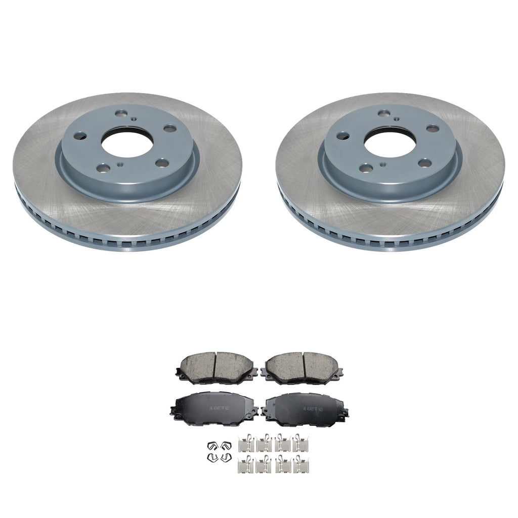 Front Rotors & Akebono ProACT Brake Pads Kit for HS250h, Prius V, RAV4 (2010–2018)
