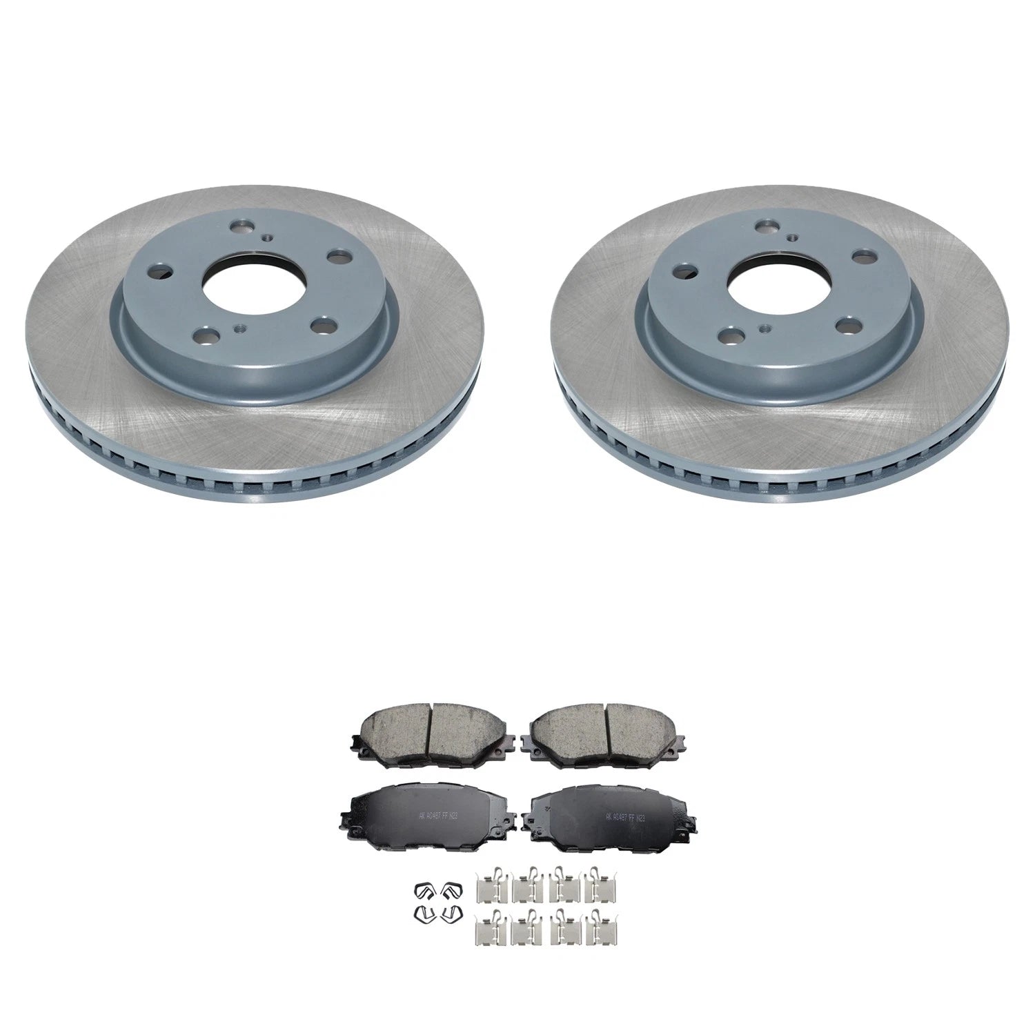 Front Rotors & Akebono ProACT Brake Pads Kit for HS250h, Prius V, RAV4 (2010–2018)