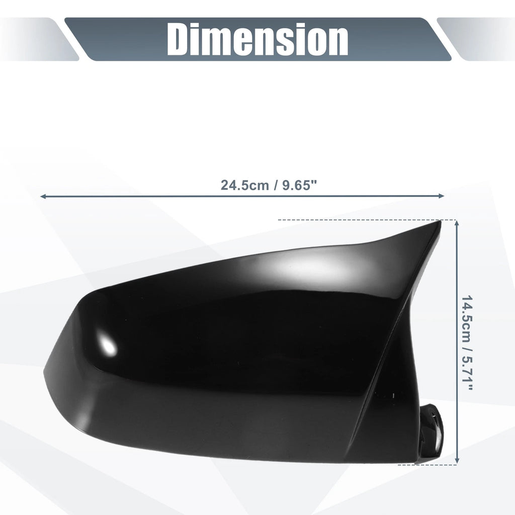 Pair Door Rearview Mirror Cover Cap Gloss Black for BMW 525i 528i 530i 535i 550i (2001–2007)