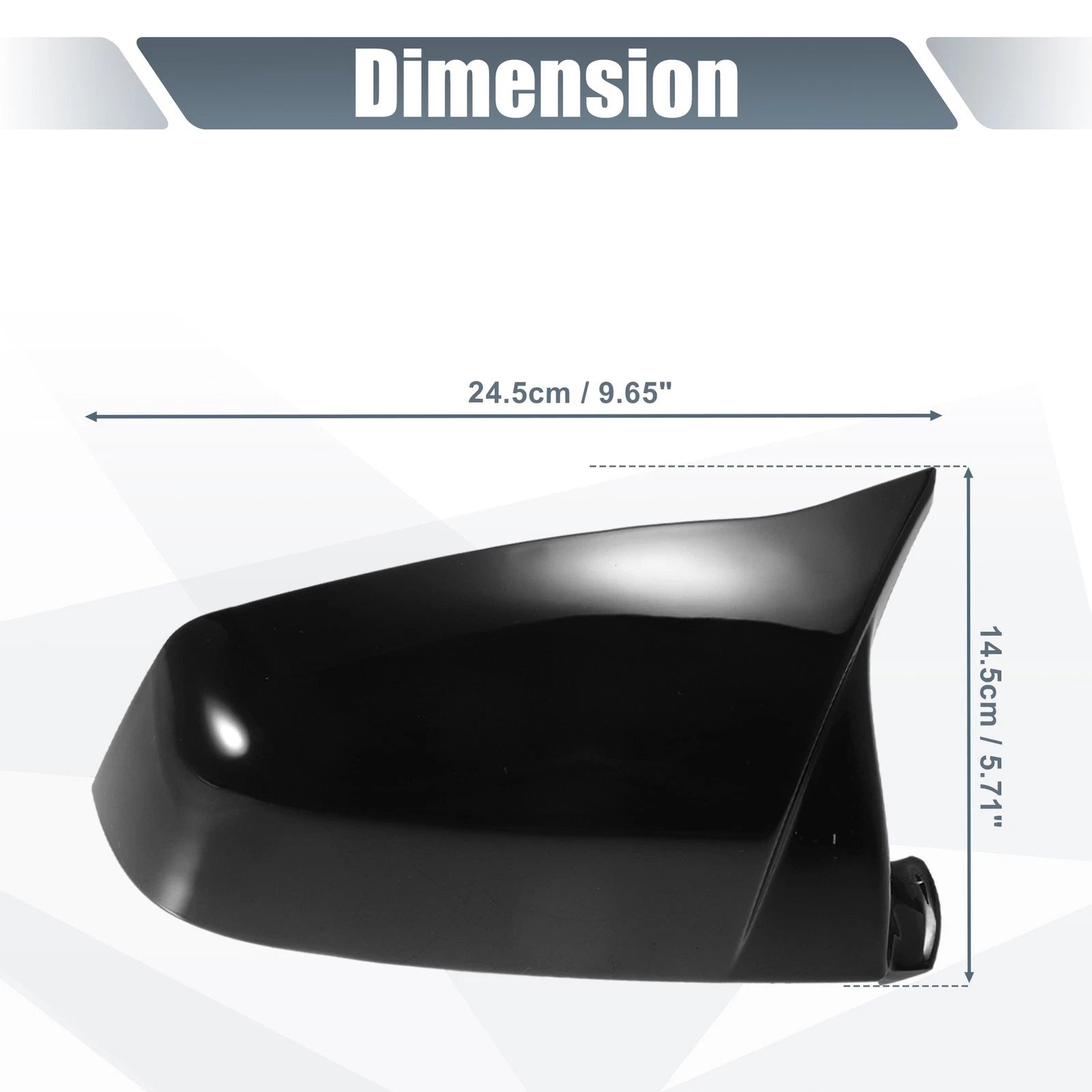 Pair Door Rearview Mirror Cover Cap Gloss Black for BMW 525i 528i 530i 535i 550i (2001–2007)
