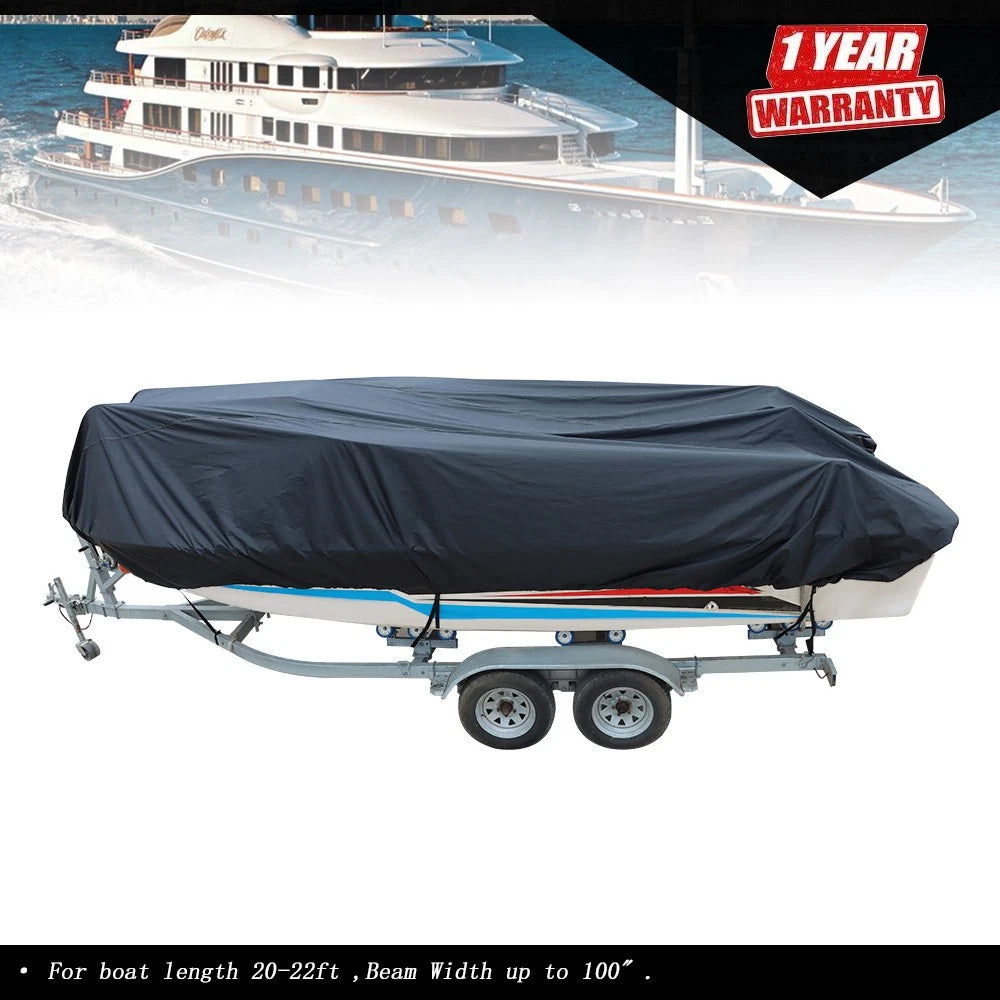 Waterproof Trailerable Boat Cover for V-Hull Tri-Hull (2020â2022)