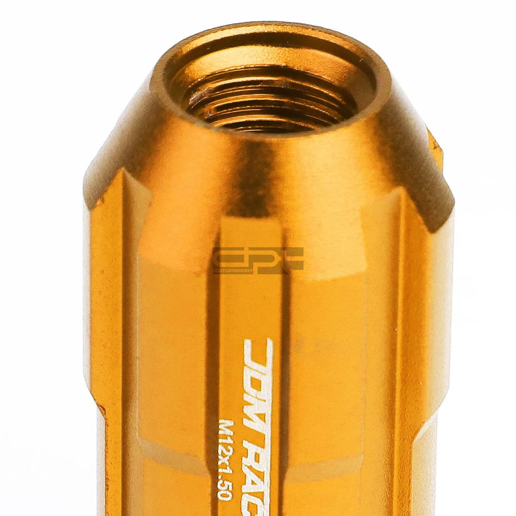 20 PC Open End M12x1.5 50mm Tall Orange Aluminum Lug Nuts for JDM Vehicles