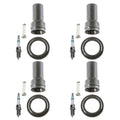 Set of 4 Denso Iridium Power Spark Plugs & Coil Boots for Hyundai Accent Kia Rio