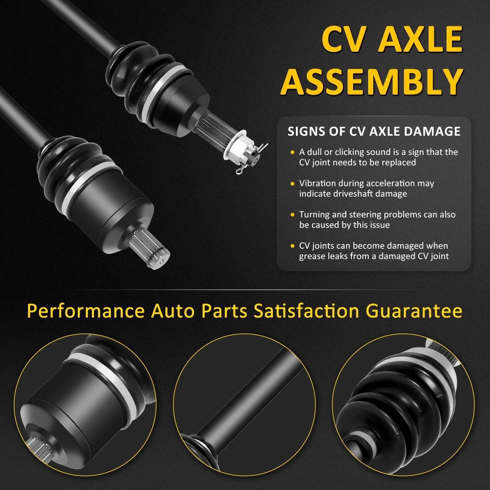 Set of 4 CV Axles for Polaris RZR S 800 (2009–2014)