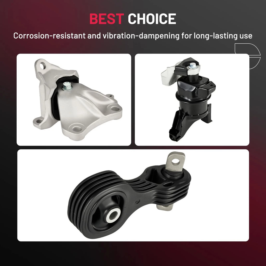 3PCS Motor & Trans Mount for Honda Civic 1.8L (2012–2013) A65087 A65048 A65021