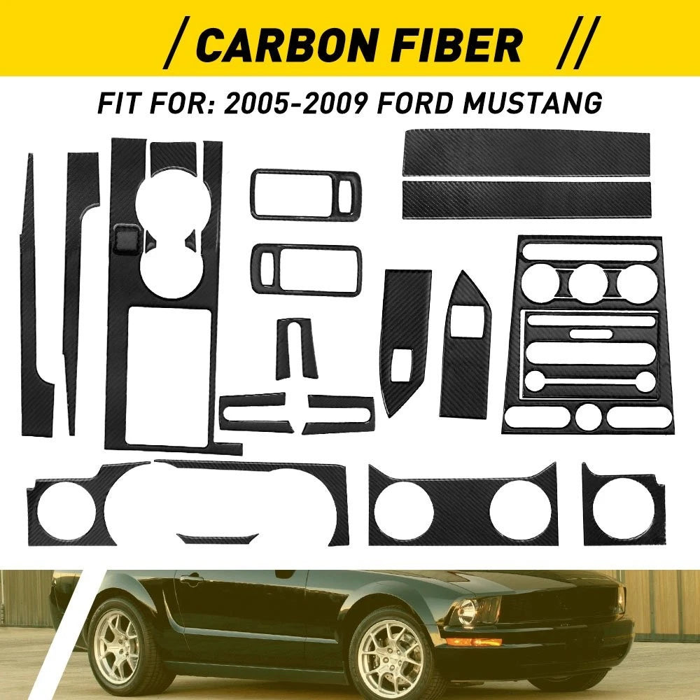 Carbon Fiber Interior Trim for Ford Mustang (2005–2009)