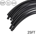 2:1 Heat Shrink Tubing for Wires (25FT, Black, Waterproof, Dual Wall)