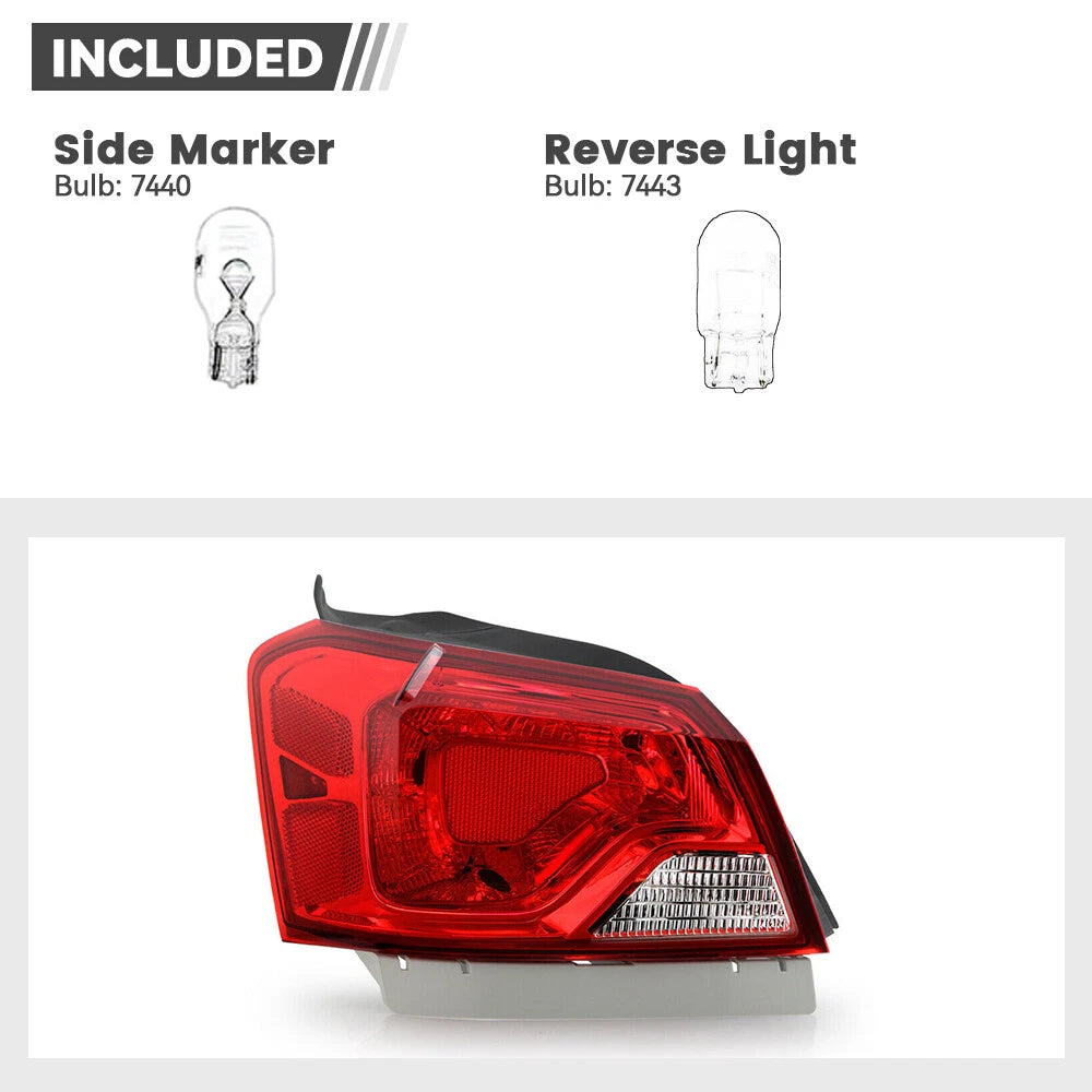 Halogen Tail Light Set for Chevy Impala (2014–2020) w/ Bulb Left+Right Pair