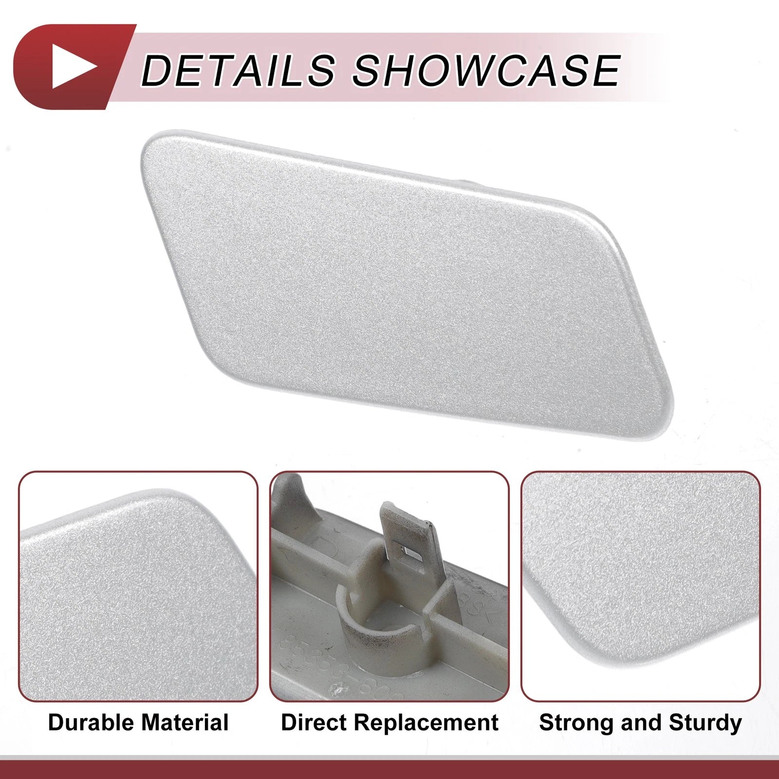 Front Right Washer Nozzle Cover Cap for Lexus LX570 (2016–2021) Silver Tone