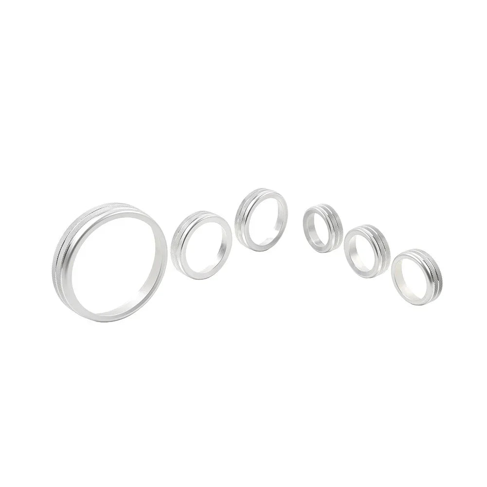Silver AC Stereo Tune Knob Headlight Switch Covers for Ford Bronco (2021-2022)