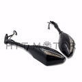 10mm LED Turn Signal Rearview Side Mirrors for Honda Suzuki Cruiser