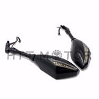 10mm LED Turn Signal Rearview Side Mirrors for Honda Suzuki Cruiser