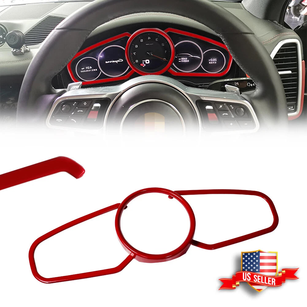 Sport Red Dashboard Panel Cover Rings for Porsche Panamera Cayenne (2017–2023)
