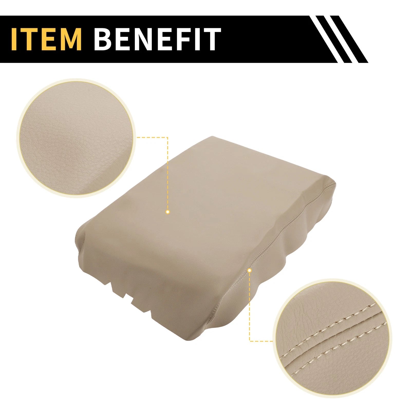 Console Pad Cover for Nissan Titan (2004–2014) Microfiber Leather Beige