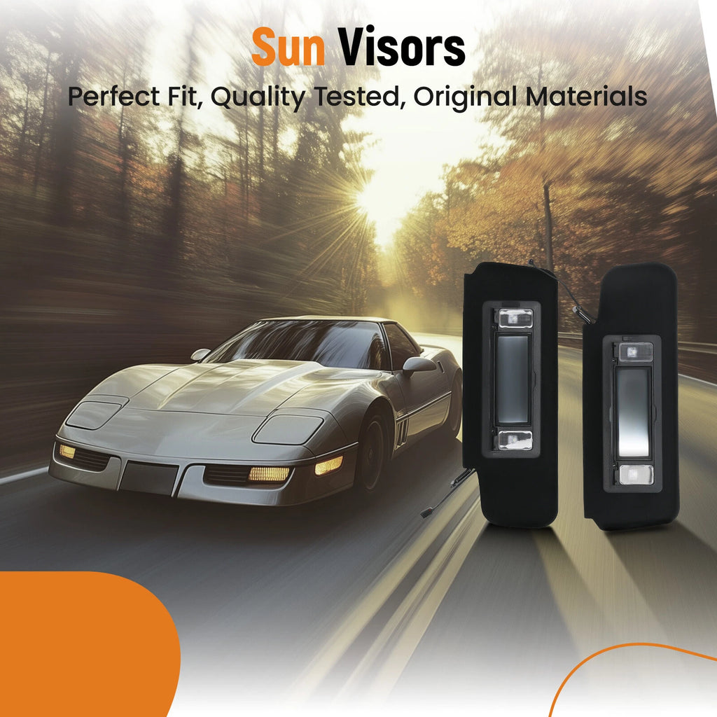 1 Pair Sun Shades with Light for Chevrolet Corvette C4 (1984–1996)