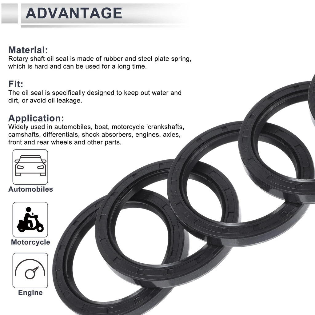 Set of 5 Oil Seal Rotary Shaft Seal NBR Rubber 62x80x10mm
