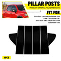 Black Pillar Post Window Door Trim Cover for Chevrolet Silverado 1500 (2019–2024)