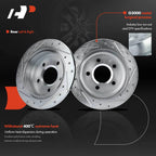 Set of 2 Rear Drilled Brake Rotors & Ceramic Pads for Chevy Impala (2000–2020)
