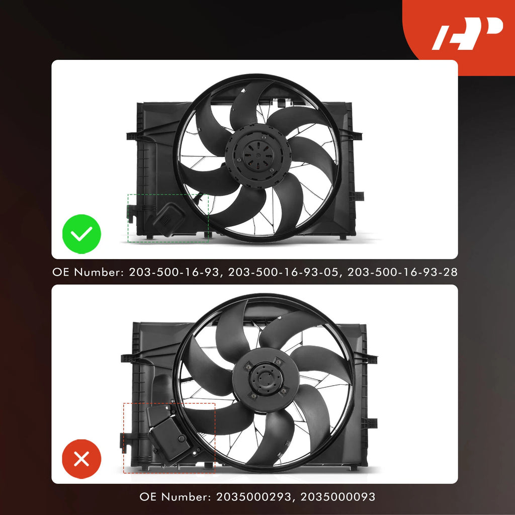 Cooling Fan Assembly with Shroud for Mercedes-Benz C-Class (2001–2007)