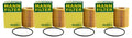 Set of 4 Engine Oil Filters HU826X for Land Rover Discovery Range Rover Sport (2005–2023)