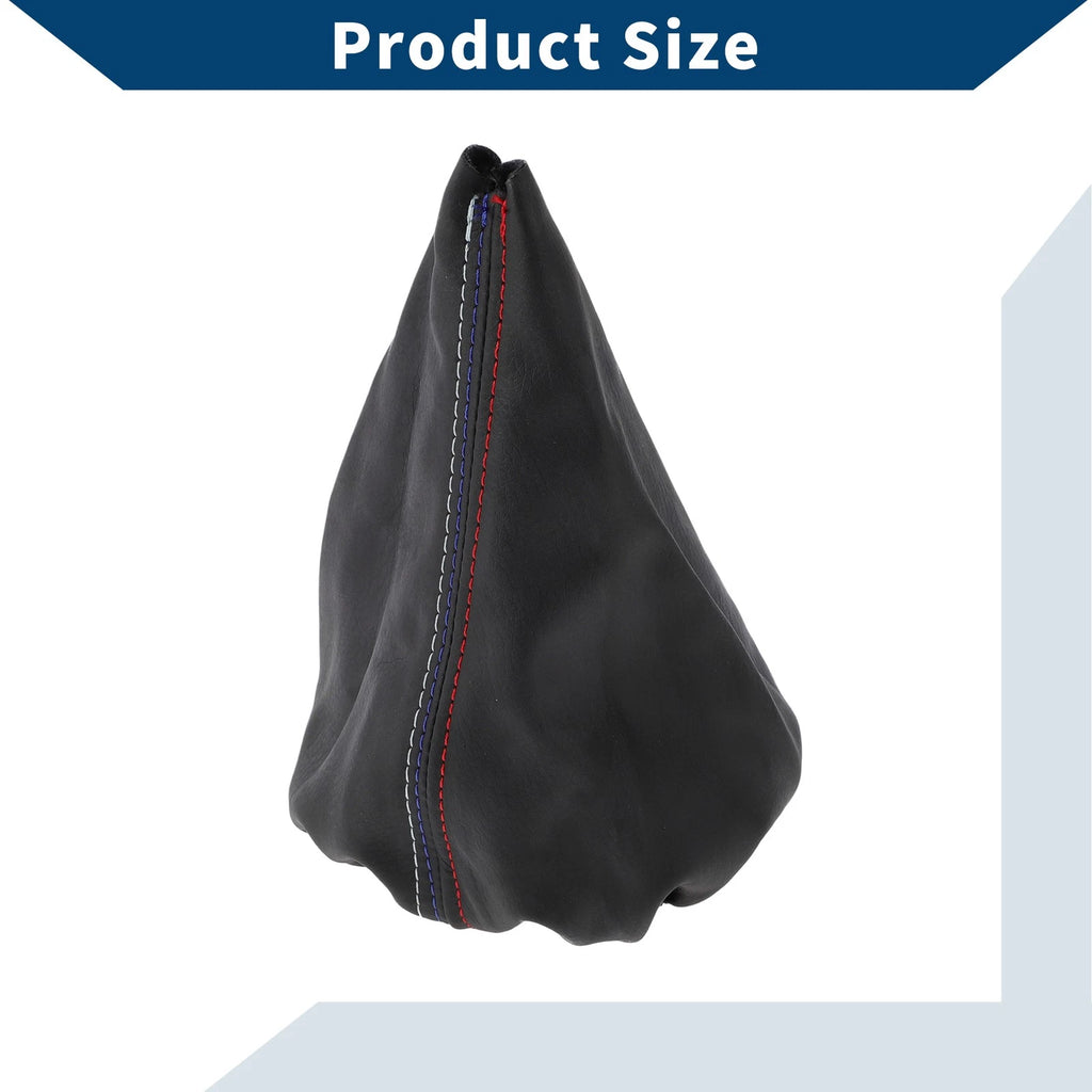 Gear Shift Stick Gaiter for BMW E30 (1982–1994) - Black Leather, 3 Color Lines