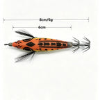 8cm Glow in Dark Orange Shrimp Bait for Squid Fishing (Saltwater)