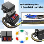 Set of 2 Pre-Wired 4-Pin 80A Fuse Relay Box for Car Truck Boat