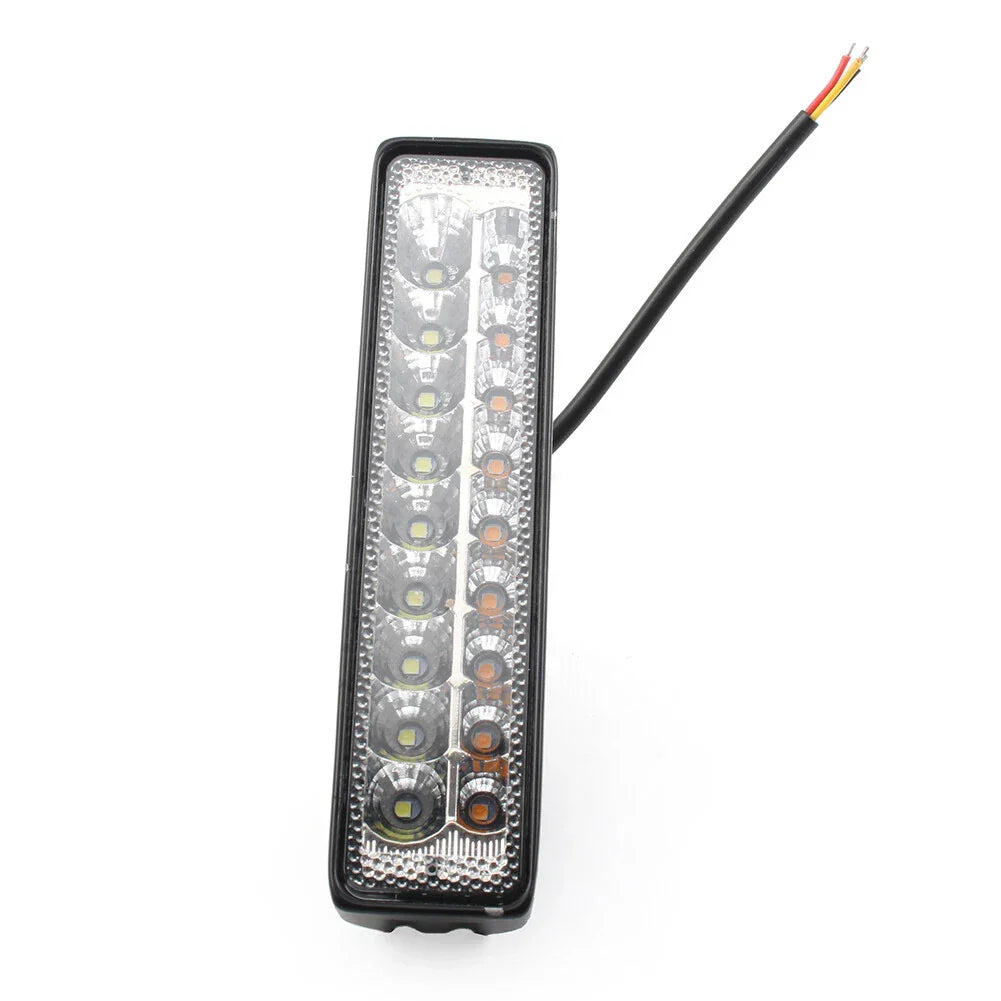 6" LED Work Light Bar Dual Color White Amber for Car