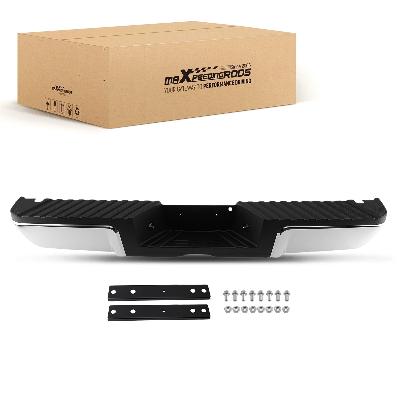 Chrome Rear Step Bumper for Ford Super Duty F-250 F-350 F-450 (2008–2016)